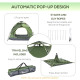 Camping Tent, 3 Person Family Tent, 1000mm Waterproof, with Sewn-in Groundsheet and Carry Bag,  for Fishing, Dark Green
