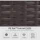 7 Pieces Patio Sofa Outdoor Wicker Sectional Patio Furniture, Deep Coffee & Light Blue