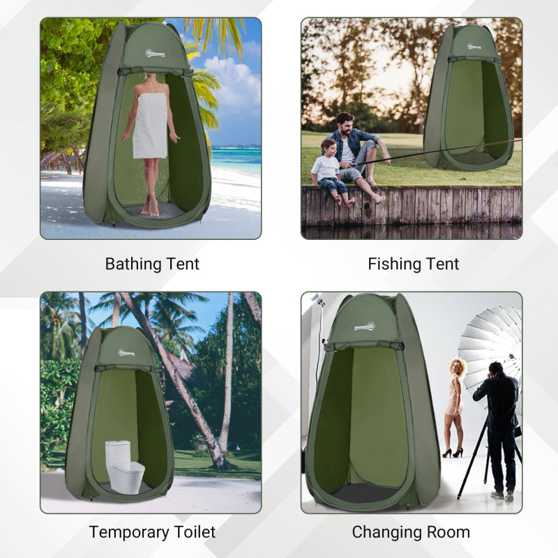 Army Green Popup Shower Tent - Portable Changing Room