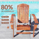 Classic Adirondack Chair Muskoka Chair, Garden Deck Chair with Cup Holder for Patio, Indoor, Backyard, Brown