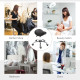 Adjustable Hydraulic Rolling Salon Stool Swivel Saddle Chair Spa Beauty Seat PU Leather,  Black