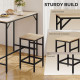 5 Pieces Industrial Rectangular Bar Table Set, Dining Table Set Breakfast Table with 4 Stools for Dining Room, Kitchen, Dinette, Oak
