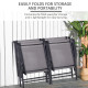 2-Piece Folding Dining Chair Set for Relaxing on Patio, Balcony, or Garden, Comfortable Outdoor Furniture with Armrests, Black