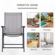 2-Piece Folding Dining Chair Set for Relaxing on Patio, Balcony, or Garden, Comfortable Outdoor Furniture with Armrests, Black