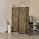 4-panel Wall Partition Farmhouse Room Separator with Foldable Design Wooden Frame 5.6FT, Brown