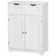 Bathroom Cabinet, Bathroom Storage Cabinet with 2 Drawers, Adjustable Shelf for Living Room, Entryway, White