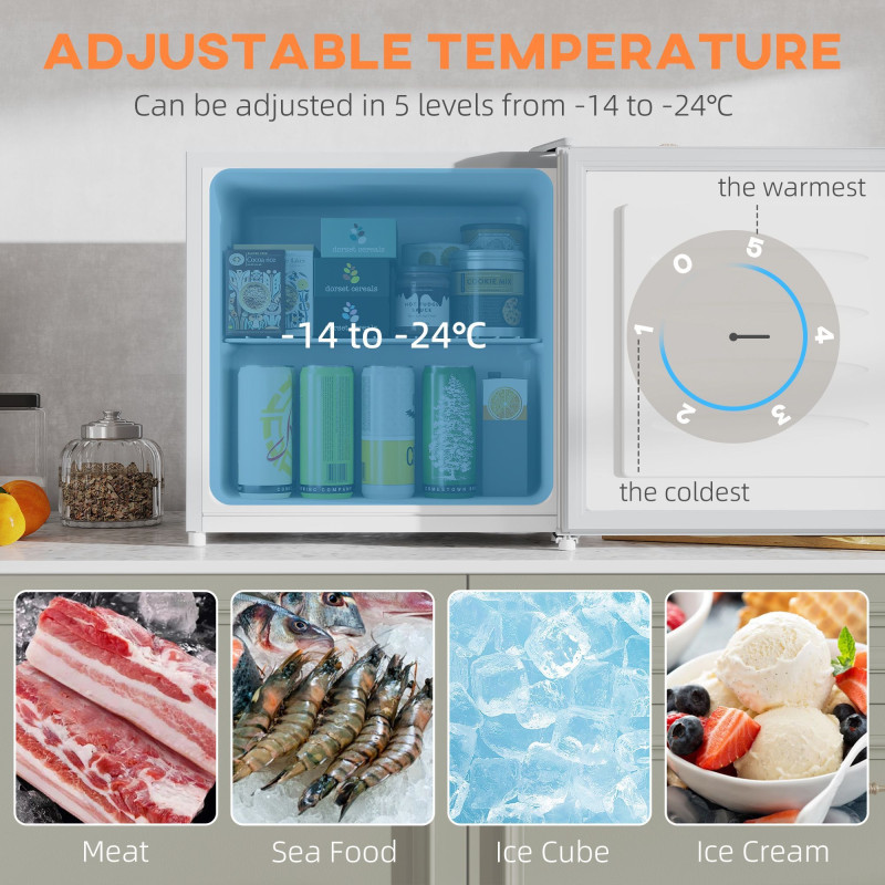 Compact Upright Mini Freezer with Adjustable Temperature
