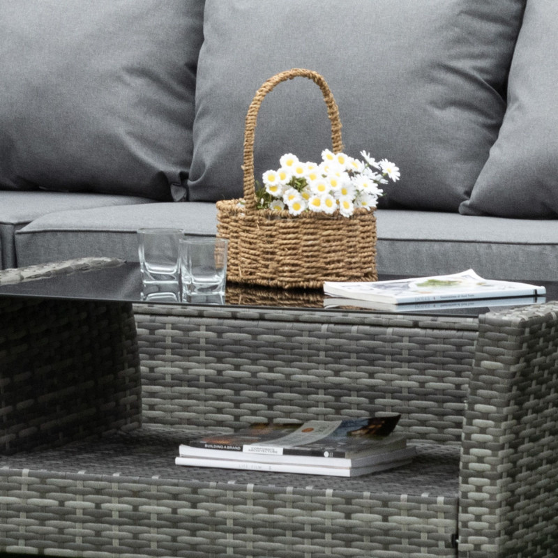 5 Pieces Wicker Patio Furniture Set with 4