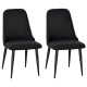 Modern Dining Chair Set of 2, Fabric Upholstered Side Chairs for Kitchen Living Room with Metal Legs, Black