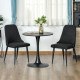 Modern Dining Chair Set of 2, Fabric Upholstered Side Chairs for Kitchen Living Room with Metal Legs, Black