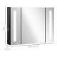 LED Medicine Cabinet with Mirror, Wall Mounted Bathroom Mirror Cabinet with Adjustable Shelves, High Gloss Black