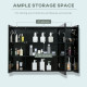 LED Medicine Cabinet with Mirror, Wall Mounted Bathroom Mirror Cabinet with Adjustable Shelves, High Gloss Black