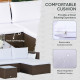 3pcs Modern Rattan Sofa Set, Wicker Patio Furniture Set with Coffee Table, Cushions, Pillows