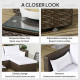 3pcs Modern Rattan Sofa Set, Wicker Patio Furniture Set with Coffee Table, Cushions, Pillows