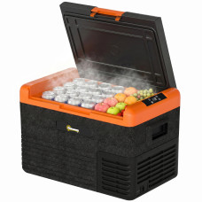 32 Quart Car Fridge, Portable Freezer, Electric Cooler Box with 12/24V DC and 100-240V AC for Camping, Driving, Picnic