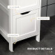 Narrow Bathroom Cabinet with 3 Drawers and 2 Tier Shelf, Tall Cupboard Freestanding Linen Tower, White