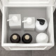 Narrow Bathroom Cabinet with 3 Drawers and 2 Tier Shelf, Tall Cupboard Freestanding Linen Tower, White