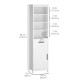 Tall Bathroom Storage Cabinet, Free Standing Bathroom Cabinet Slim Side Organizer w/ 3-Tier Open Shelf, Door, and Drawer, White