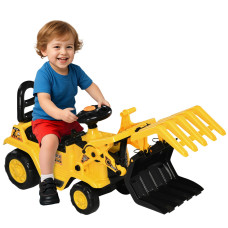 Ride-On Excavator Toy No-Power Digger with Realistic Sound, Grabber & Storage, for Ages 2–4, 32.7
