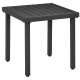 Outdoor Side Table, Patio End Table with Umbrella Hole, Small Coffee Table with Steel Frame for Balcony, Gray