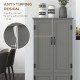 4-Door Storage Cabinet Multi-Storey Large Space Pantry with Adjustable Shelves Grey