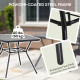 Square Outdoor Table, Patio Bistro Coffee Table with Faux-marbled Top and 42mm Umbrella Hole for Garden, Dark Grey