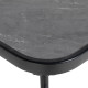 Square Outdoor Table, Patio Bistro Coffee Table with Faux-marbled Top and 42mm Umbrella Hole for Garden, Dark Grey