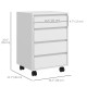 4 Drawer File Cabinet, Vertical Filing Cabinet with Wheels, Modern Printer Stand for Home Office, White