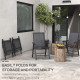 4-Piece Folding Chair Set for Relaxing on Patio Balcony Garden, Comfortable Outdoor Furniture with Armrests, Black