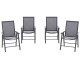 4-Piece Folding Chair Set for Relaxing on Patio Balcony Garden, Comfortable Outdoor Furniture with Armrests, Dark Grey