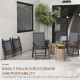 4-Piece Folding Chair Set for Relaxing on Patio Balcony Garden, Comfortable Outdoor Furniture with Armrests, Dark Grey