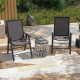 2-Piece Folding Chair Set for Relaxing on Patio Balcony Garden, Comfortable Outdoor Furniture with Armrests, Dark Grey