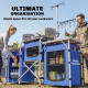 Aluminum Camping Kitchen, Portable Folding Camping Table with Fabric Cupboards, Windshield, Bag for BBQ, Picnic, Blue