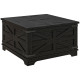 Farmhouse Coffee Table, Square Center Table with Flip-top Lids, Hidden Storage Compartment, Black