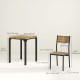 Dining Table Set for 2, 3 Piece Kitchen Table and Chairs with Metal Legs for Small Spaces, Rustic Brown