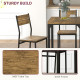 Dining Table Set for 2, 3 Piece Kitchen Table and Chairs with Metal Legs for Small Spaces, Rustic Brown