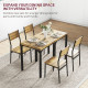 Dining Table Set for 2, 3 Piece Kitchen Table and Chairs with Metal Legs for Small Spaces, Rustic Brown