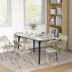 Set of 6 Metal Foldable Chairs, Linen Fabric Padded Folding Chairs with Cushion Seat and Open Back for Indoor, Beige