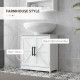 Farmhouse Pedestal Sink Storage Cabinet, Bathroom Under Sink Cabinet with 2 Barn Doors and Adjustable Shelf, White