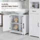 Farmhouse Pedestal Sink Storage Cabinet, Bathroom Under Sink Cabinet with 2 Barn Doors and Adjustable Shelf, White