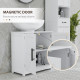 Farmhouse Pedestal Sink Storage Cabinet, Bathroom Under Sink Cabinet with 2 Barn Doors and Adjustable Shelf, White