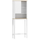 Over The Toilet Storage Cabinet, Bathroom Space Saver Cabinet with Adjustable Shelf, Bathroom Organizer, White
