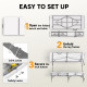 6FT 3-Piece Portable Outdoor Camping Table Bench Set with Carrying Handles, Folding Picnic Table with 2 Benches, White