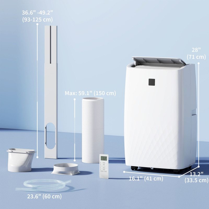 14000 BTU Portable Air Conditioner, AC Unit with Cool, Dehumidifier, Fan, 700 Sq. ft, 24H Timer On Off, Window Kit