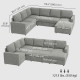 Pull Out Sofa Bed, Sleeper Sofa Couch with Hidden Storage, Chaise Lounge, Velvet Upholstery, U-Shaped Futon Couch