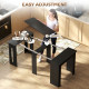 Extendable Dining Table, Expandable Kitchen Table for Small Spaces, Seats up to 6 People, Distressed Black
