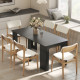Extendable Dining Table, Expandable Kitchen Table for Small Spaces, Seats up to 6 People, Distressed Black