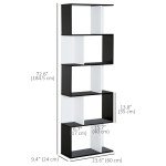 Modern Bookcase 5-Tier Display Shelf Storage Shelf Room Divider Living Room Home Office Furniture, Black