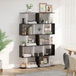Modern Bookcase 5-Tier Display Shelf Storage Shelf Room Divider Living Room Home Office Furniture, Black