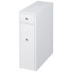 Space Saving Toilet Paper Cabinet, Narrow Bathroom Cabinet with Drawers and Hidden Storage, White